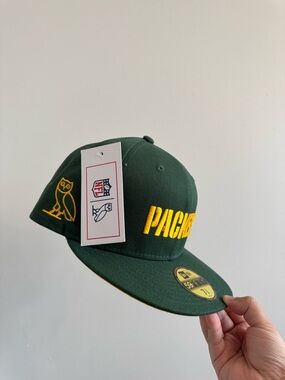 New Era Green Kids Snapback Hat with Yellow Embroidery